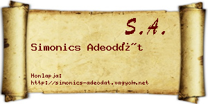 Simonics Adeodát névjegykártya